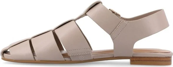 Journee Collection Women's Cailinna Caged Buckle Square Toe Flats Ivory - Image 3