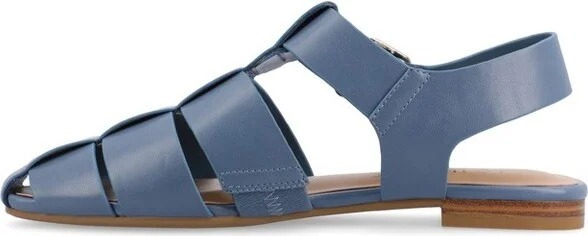 Journee Collection Women's Cailinna Caged Buckle Square Toe Flats Ivory - Image 4