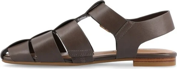 Journee Collection Women's Cailinna Caged Buckle Square Toe Flats Ivory - Image 6