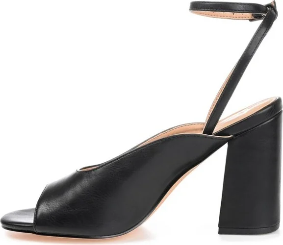 Journee Collection Women's Calypso Buckle Ankle Strap Block Heel Sandals Grey - Image 5