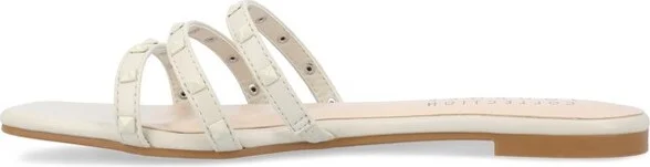 Journee Collection Women's Camarie Slip On Slide Multi Strap Sandals Beige - Image 2