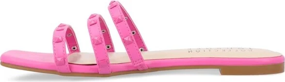 Journee Collection Women's Camarie Slip On Slide Multi Strap Sandals Beige - Image 3