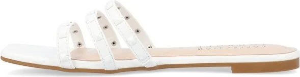 Journee Collection Women's Camarie Slip On Slide Multi Strap Sandals Beige - Image 4
