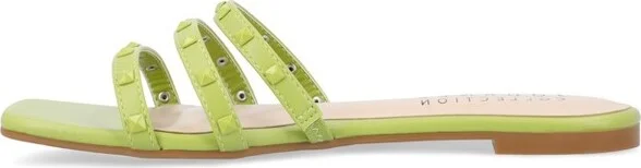 Journee Collection Women's Camarie Slip On Slide Multi Strap Sandals Beige - Image 5
