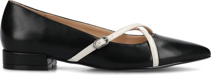 Journee Collection Women's Camby Crisscross Strap Pointed Toe Flats - Image 2