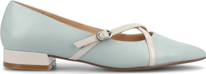 Journee Collection Women's Camby Crisscross Strap Pointed Toe Flats - Image 7