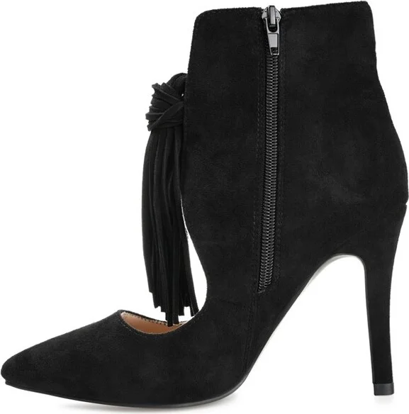Journee Collection Women's Cameron Pointed Toe Stiletto Ankle Booties Navy W - Image 3