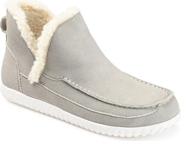 Journee Collection Womens Capreece Tru Comfort Foam Slip On Moccasin Round Toe Slippers Grey 6
