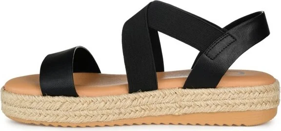 Journee Collection Women's Caroline Espadrille Sliver Wedge Sandals Black - Image 2