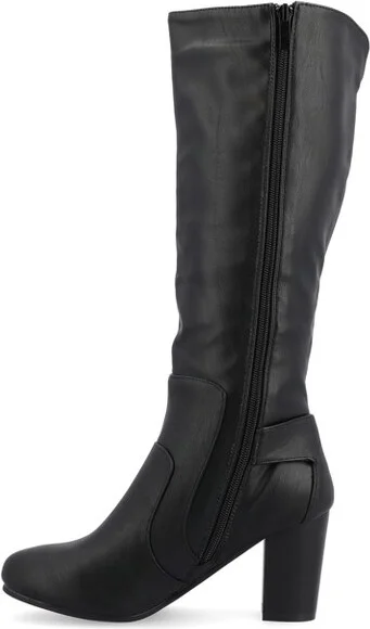Journee Collection Women's Carver Stacked Heel Knee High Boots Black - Image 2