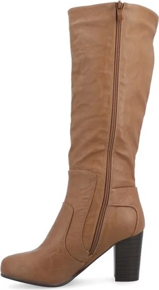 Journee Collection Women's Carver Stacked Heel Knee High Boots Black - Image 3