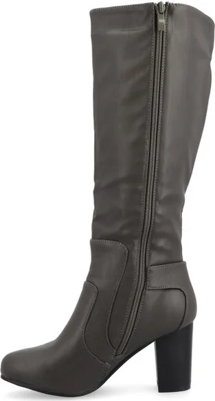 Journee Collection Women's Carver Stacked Heel Knee High Boots Black - Image 4