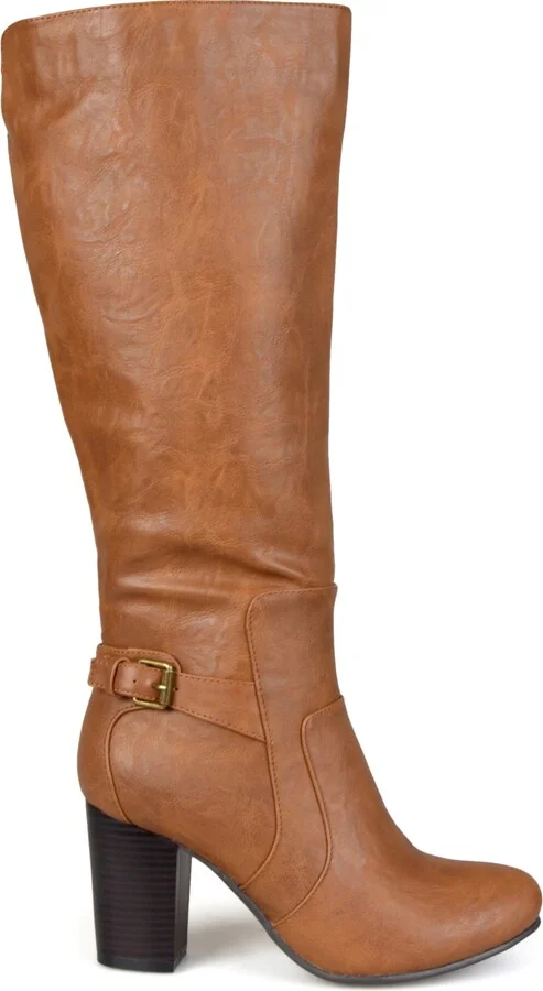 Journee Collection Women's Carver Wide Calf Block Heel Knee High Boots - Image 5