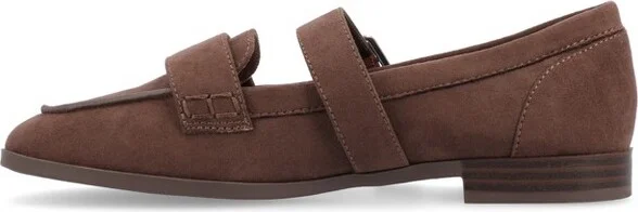 Journee Collection Women's Caspian Flats Brown/Suede - Image 2