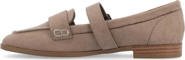 Journee Collection Women's Caspian Flats Brown/Suede - Image 5
