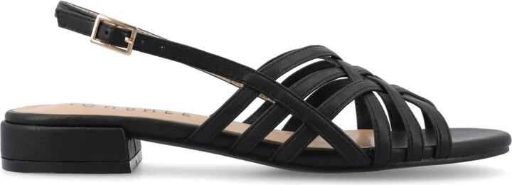 Journee Collection Women's Cassandra Woven Slingback Flat Sandals - Image 6