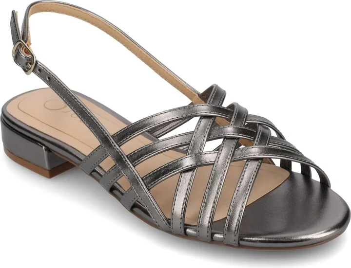 Journee Collection Women's Cassandra Woven Slingback Flat Sandals