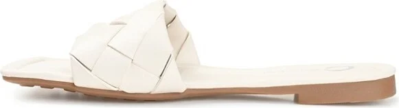 Journee Collection Womens Cassay Tru Comfort Foam Slide Low Block Heel Sandals Off White 6 - Image 2