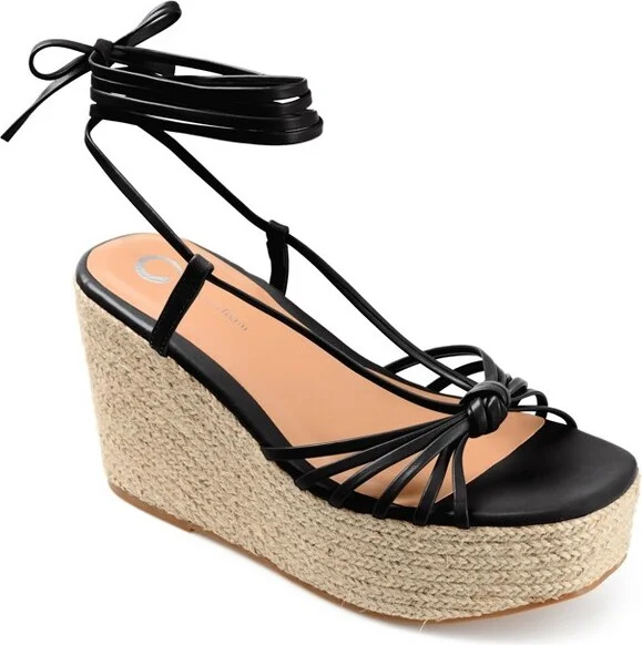 Journee Collection Womens Catalinn Tru Comfort Foam Espadrille Platform Sandals Black 9