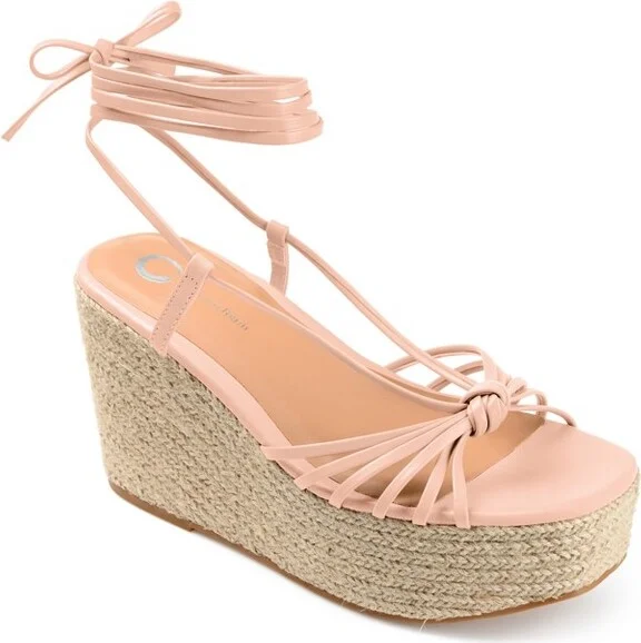 Journee Collection Womens Catalinn Tru Comfort Foam Espadrille Platform Sandals Pink 12