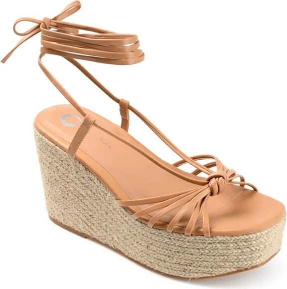 Journee Collection Womens Catalinn Tru Comfort Foam Espadrille Platform Sandals Tan 10
