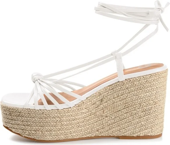 Journee Collection Womens Catalinn Tru Comfort Foam Espadrille Platform Sandals White 10 - Image 2