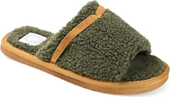 Journee Collection Womens Caterina Tru Comfort Foam Slip On Slide Open Toe Slippers Forest
