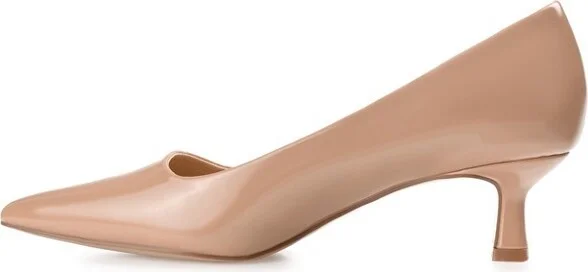 Journee Collection Women's Celica Slip On Kitten Heel Pointed Toe Pumps Blush - Image 2