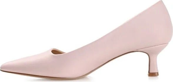 Journee Collection Women's Celica Slip On Kitten Heel Pointed Toe Pumps Blush - Image 8