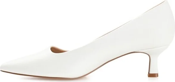Journee Collection Women's Celica Slip On Kitten Heel Pointed Toe Pumps Blush - Image 10