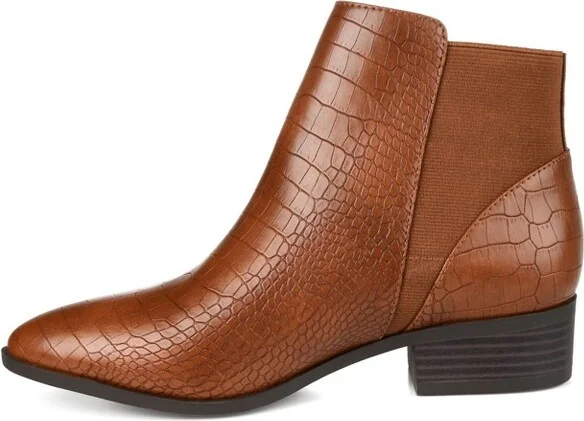 Journee Collection Women's Cerise Pull On Stacked Heel Booties Blush - Image 5