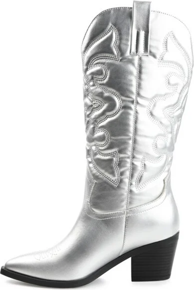 Journee Collection Women's Chantry Pointed Toe Pull On Western Boots Blush - Image 3