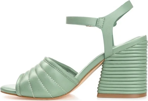 Journee Collection Women's Charmaine Layered Block Heel Sandals Beige - Image 6