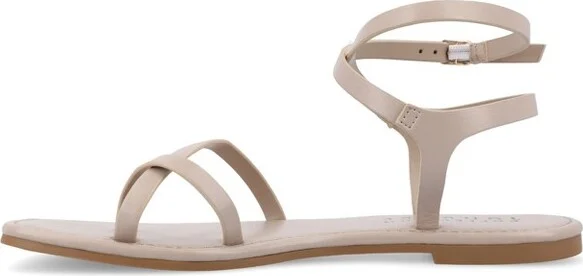 Journee Collection Women's Charra Buckle Flat Sandals Black - Image 7