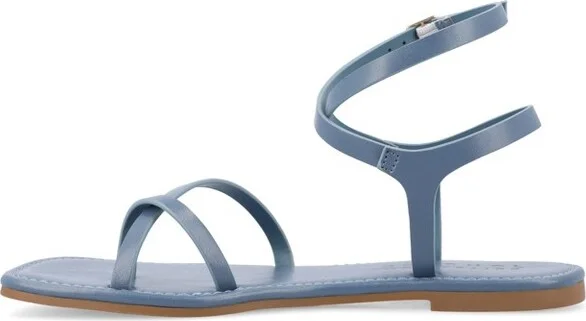 Journee Collection Women's Charra Buckle Flat Sandals Black - Image 8