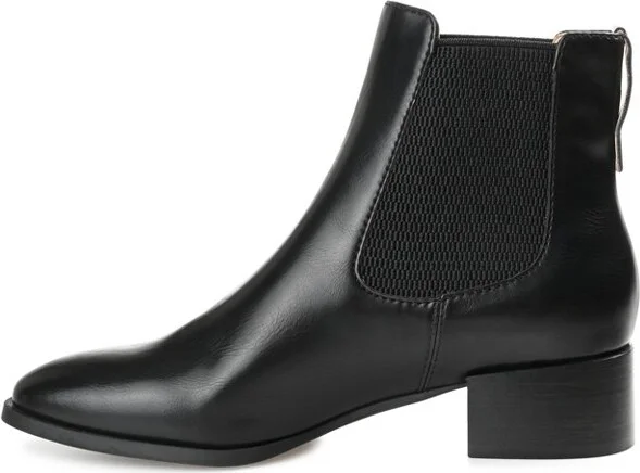 Journee Collection Women's Chayse Pull On Stacked Heel Booties Tan - Image 3