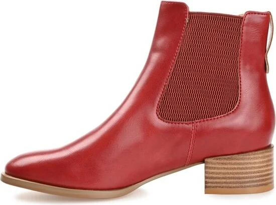 Journee Collection Women's Chayse Pull On Stacked Heel Booties Tan - Image 5