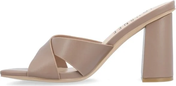 Journee Collection Women's Chazz Vegan Leather Block Heel Sandals Black - Image 4