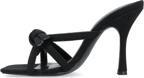 Journee Collection Women's Cilicia Slip On Multi Strap Open Toe Pumps Black - Image 2