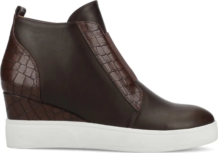 Journee Collection Women's Clara Inside Zip Wedge Sneakers - Image 2