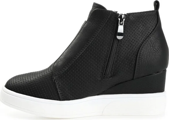 Journee Collection Women's Clara Round Toe Inside Zip Wedge Sneakers Blue - Image 5