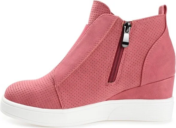 Journee Collection Women's Clara Round Toe Inside Zip Wedge Sneakers Blue - Image 7
