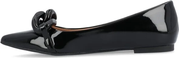 Journee Collection Women's Clareene Slip On Pointed Toe Ballet Flats Beige - Image 3