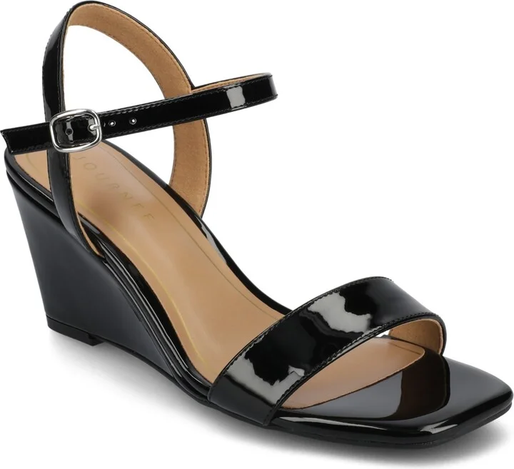 Journee Collection Women's Clayr Ankle Strap Wedge Sandals