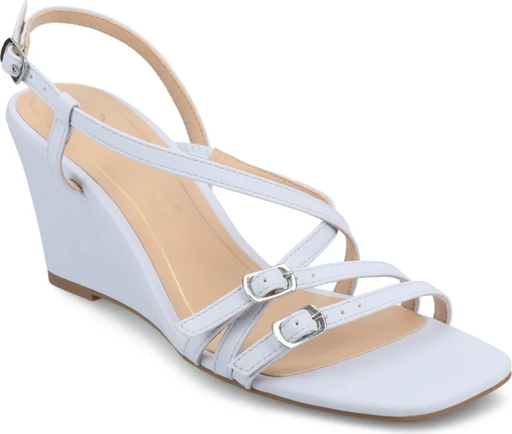 Journee Collection Women's Clinne Strappy Wedge Sandals