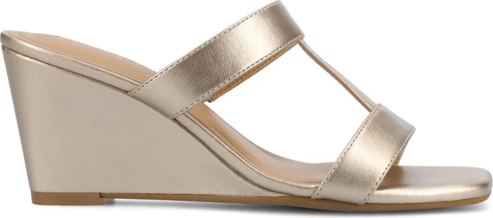 Journee Collection Women's Clodie T Strap Dress Wedge Sandals - Image 2