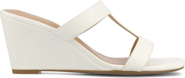 Journee Collection Women's Clodie T Strap Dress Wedge Sandals - Image 7