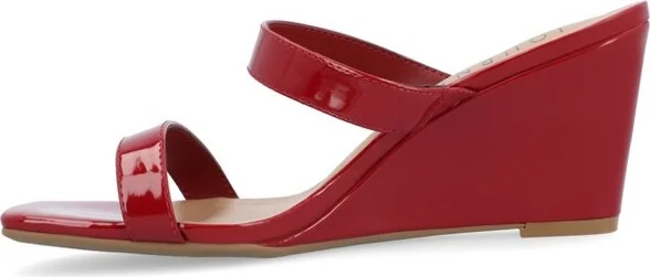 Journee Collection Women's Clover Low Heel Wedge Sandals Nude - Image 5