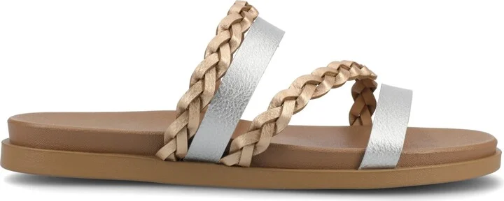 Journee Collection Women's Colette Braided Strappy Open Toe Flat Sandals - Image 2