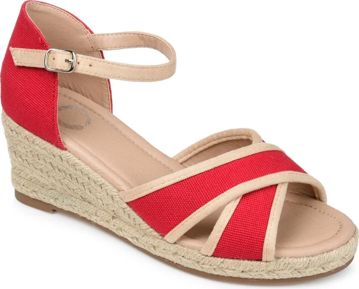 Journee Collection Womens Comfort Foam™ Brene Wedge Red 6.5 M